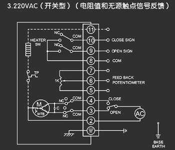 220VAC開關(guān)型<a href='http://m.tangguohezi.cn/Product/diefa/diandongdiefa/' target='_blank'>電動<a href='http://m.tangguohezi.cn/Product/diefa/' target='_blank'>蝶閥</a></a>接線圖
