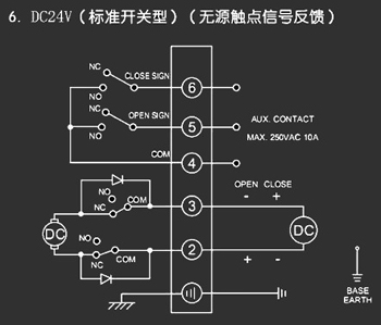 ＤＣ24Ｖ標(biāo)準(zhǔn)開關(guān)型<a href='http://m.tangguohezi.cn/Product/diefa/diandongdiefa/' target='_blank'>電動<a href='http://m.tangguohezi.cn/Product/diefa/' target='_blank'>蝶閥</a></a>接線圖